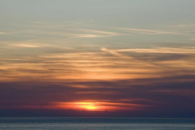 Ocaso en Cinque Terre, Liguria, Italy, Europa Occi...