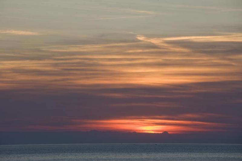 Ocaso en Cinque Terre, Liguria, Italy, Europa Occi...