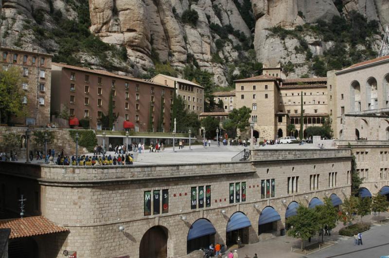 Plaza de Santa Maria, Monserrat, Barcelona, Catalu...