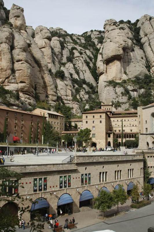 Plaza de Santa Maria, Monserrat, Barcelona, Catalu...