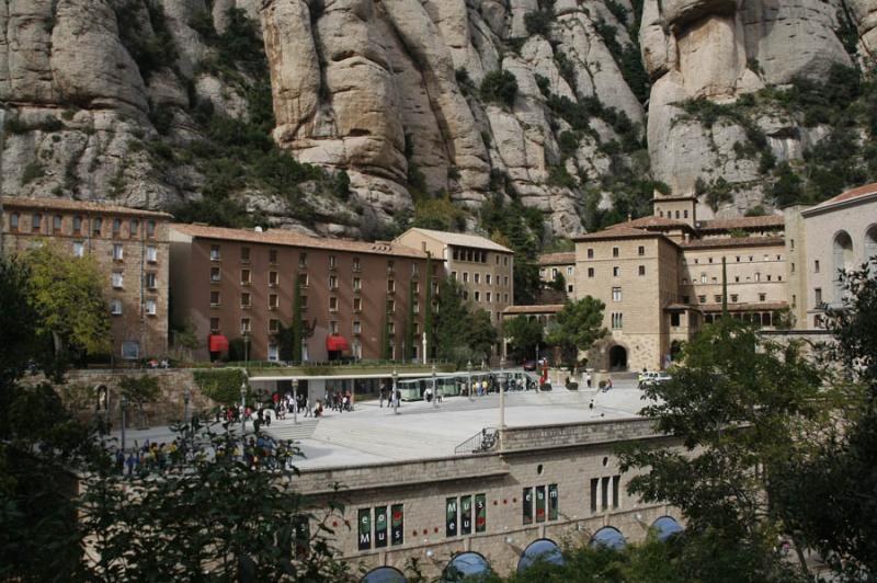 Plaza de Santa Maria, Monserrat, Barcelona, Catalu...