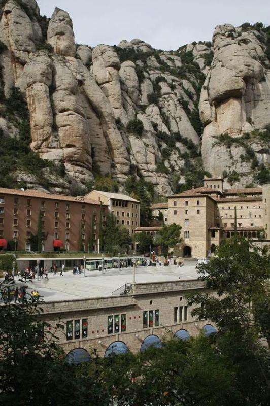 Plaza de Santa Maria, Monserrat, Barcelona, Catalu...