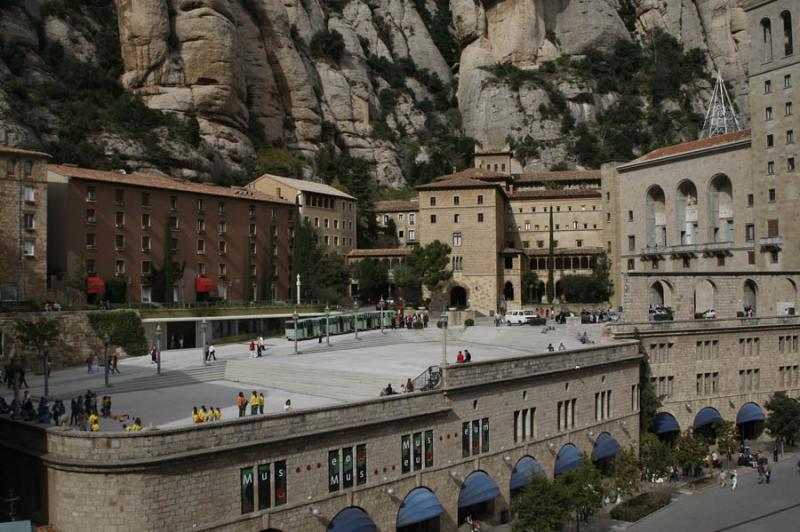 Plaza de Santa Maria, Monserrat, Barcelona, Catalu...