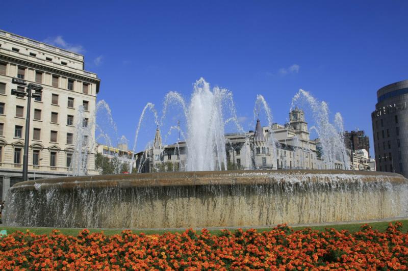 Plaza de CataluÃ±a, La Rambla, Barcelona, Catalu...