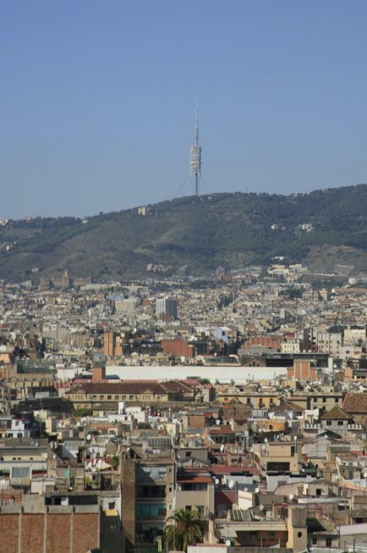 Panoramica de La Rambla, Barcelona, CataluÃ±a, E...