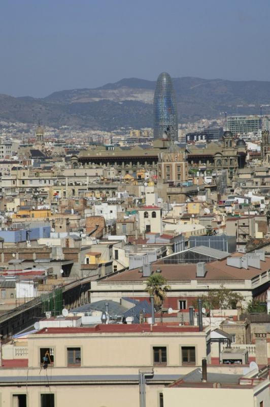 Panoramica de La Rambla, Barcelona, CataluÃ±a, E...