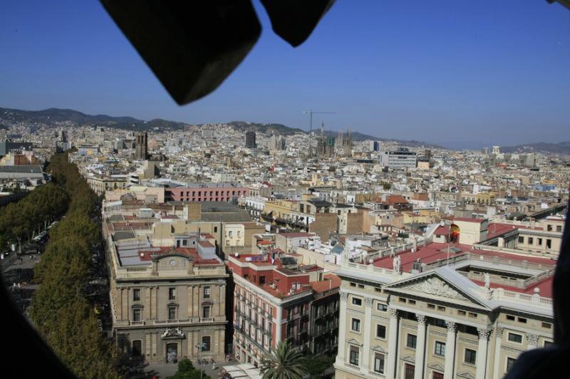 Panoramica de La Rambla, Barcelona, CataluÃ±a, E...