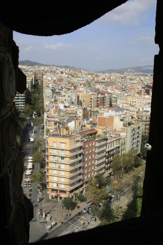 Panoramica de la Ciudad de Barcelona, CataluÃ±a,...