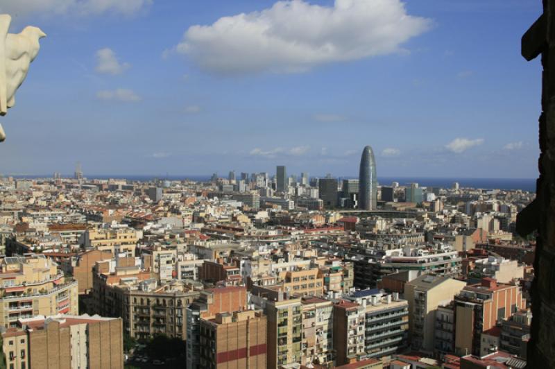 Panoramica de la Ciudad de Barcelona, CataluÃ±a,...