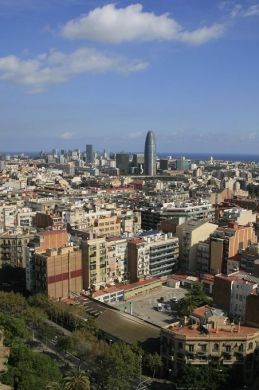 Panoramica de la Ciudad de Barcelona, CataluÃ±a,...