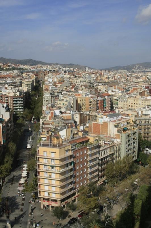 Panoramica de la Ciudad de Barcelona, CataluÃ±a,...