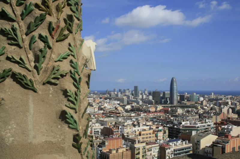 Panoramica de la Ciudad de Barcelona, CataluÃ±a,...