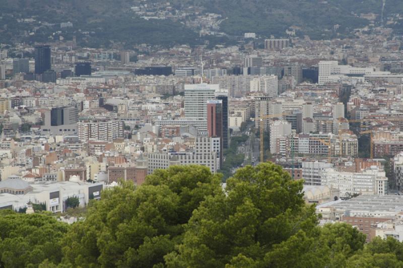 Panoramica de la Ciudad de Barcelona, CataluÃ±a,...