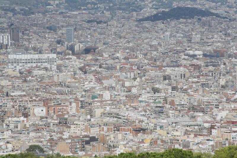 Panoramica de la Ciudad de Barcelona, CataluÃ±a,...