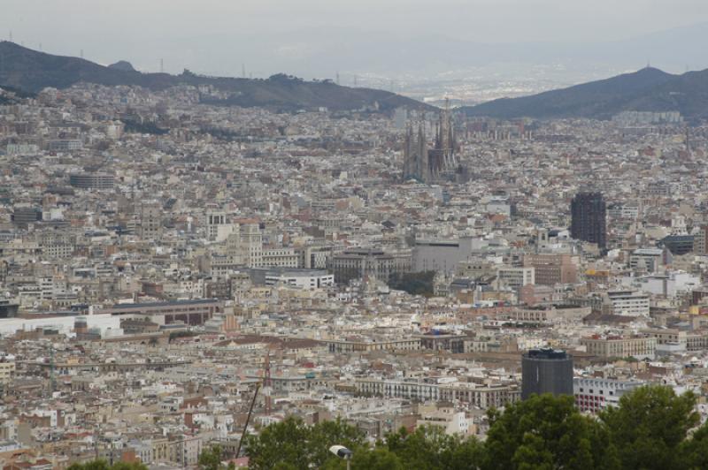 Panoramica de la Ciudad de Barcelona, CataluÃ±a,...