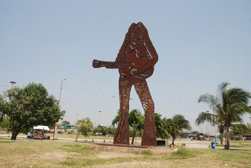 Escultura de Shakira, Barranquilla, Atlantico, Col...