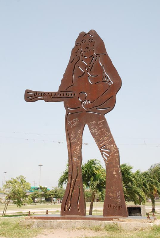 Escultura de Shakira, Barranquilla, Atlantico, Col...