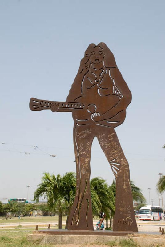 Escultura de Shakira, Barranquilla, Atlantico, Col...