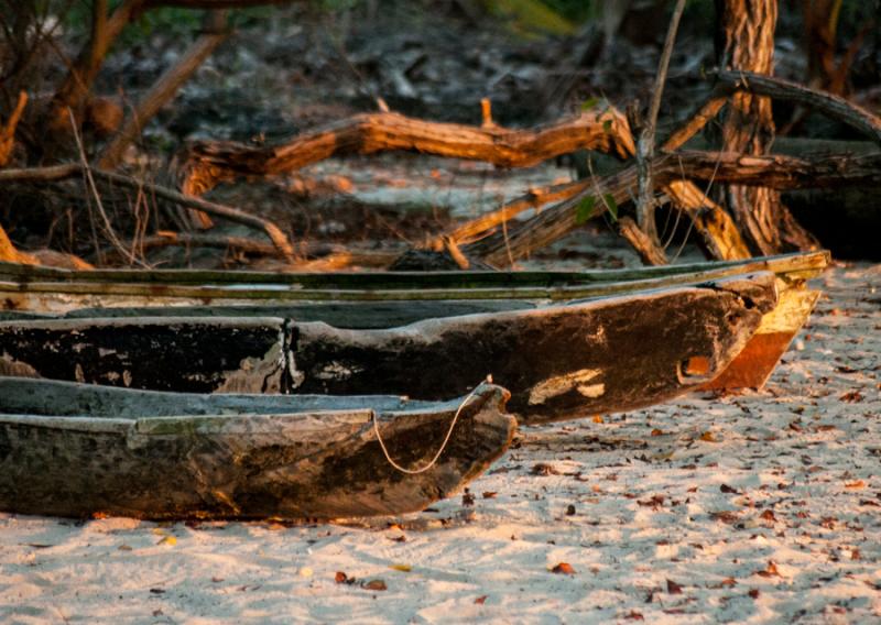 Canoas en la Playa, Isla Fuerte, Bolivar, Cartagen...