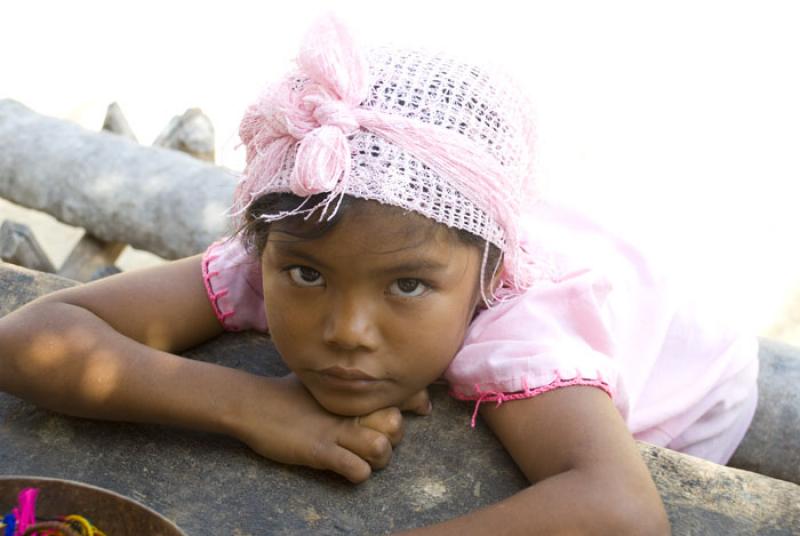 NiÃ±a Wayuu, Cabo de la Vela, Peninsula de la Gu...