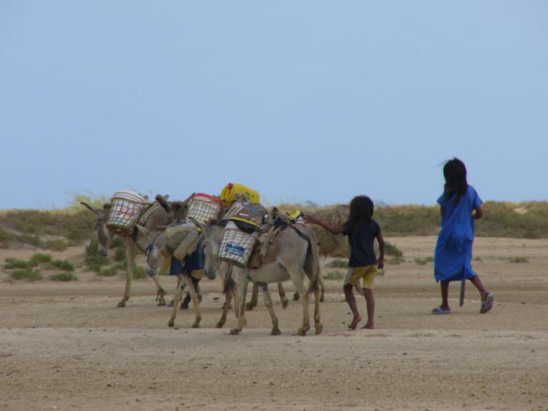 NiÃ±as Wayuu, Cabo de la Vela, Peninsula de la G...