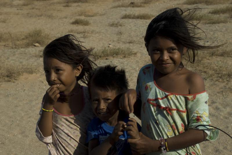 NiÃ±os Wayuu, Cabo de la Vela, Peninsula de la G...