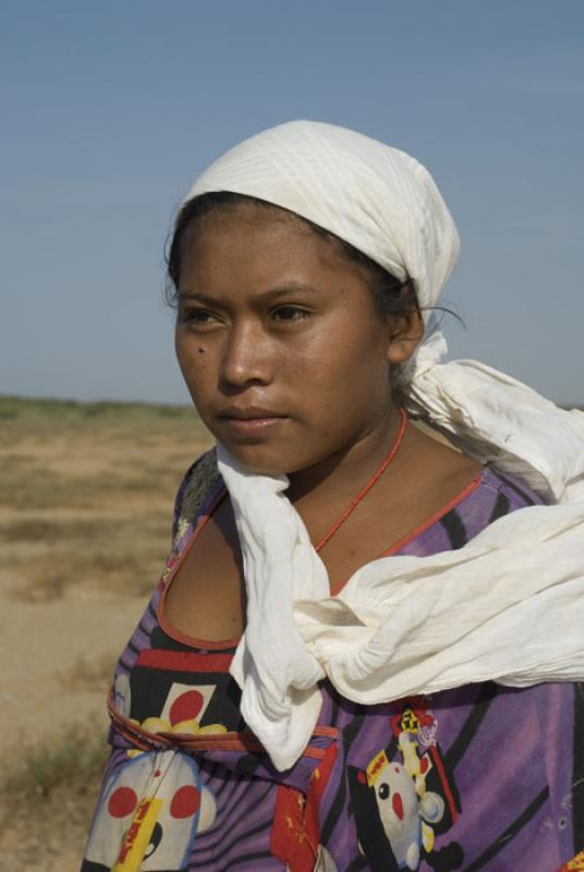 Mujer Wayuu, Cabo de la Vela, Peninsula de la Guaj...