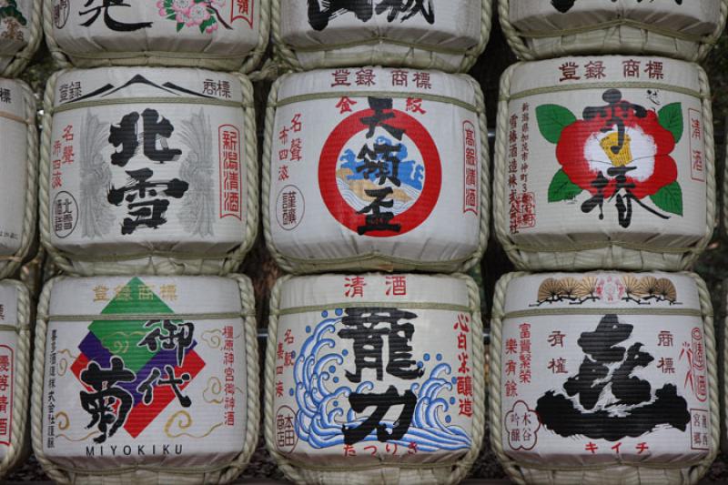 Barriles de Sake, Tokio, Japon, Este de Asia