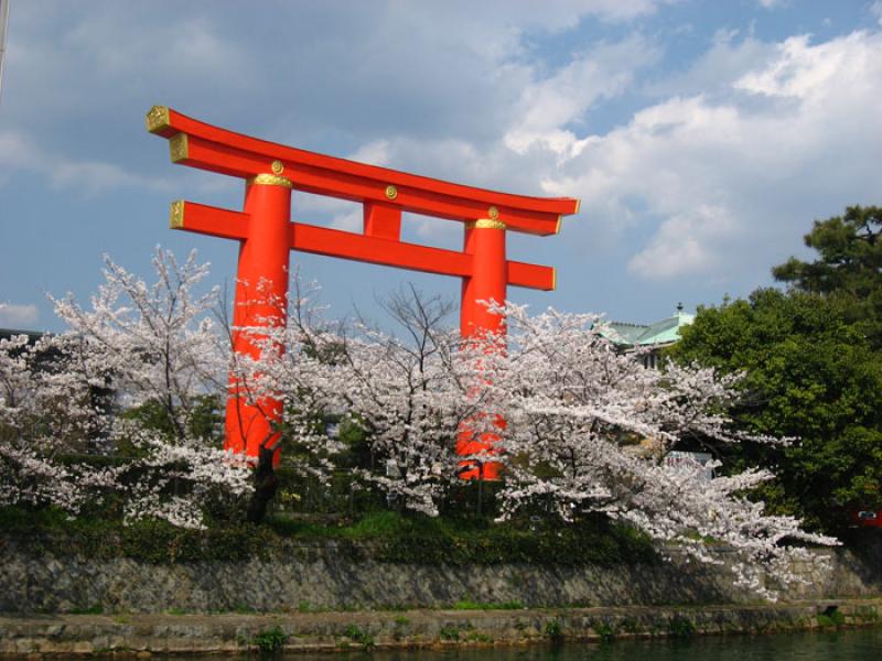 Santuario Heian Jingu, Kioto, Prefectura, Honshu, ...