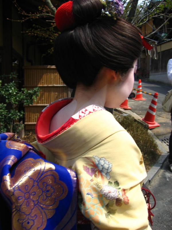 Mujer Maiko, Gion, Kioto, Prefectura, Honshu, Japo...