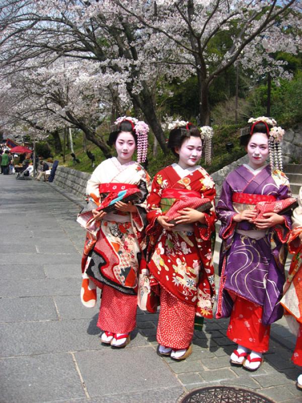 Mujeres Maiko, Gion, Kioto, Prefectura, Honshu, Ja...