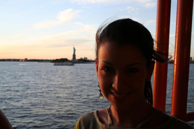 Mujer Sonriendo, Ciudad de Nueva York, Manhattan, ...