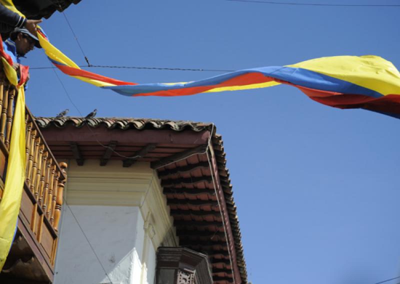 Bandera de Colombia, Tunja, Boyaca, Colombia