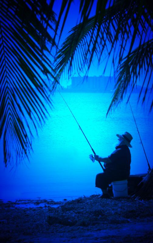 Pescador en la Playa