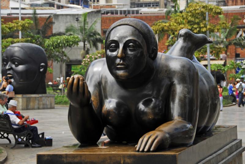 Mujer con Fruta, Plaza Botero, Medellin, Antioquia...