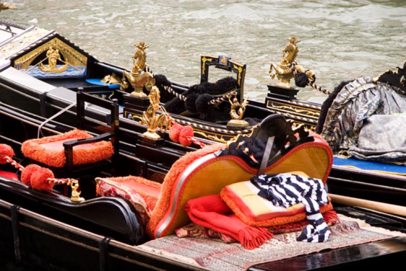 Detalle de una Gondola, Venecia, Veneto, Italia, E...