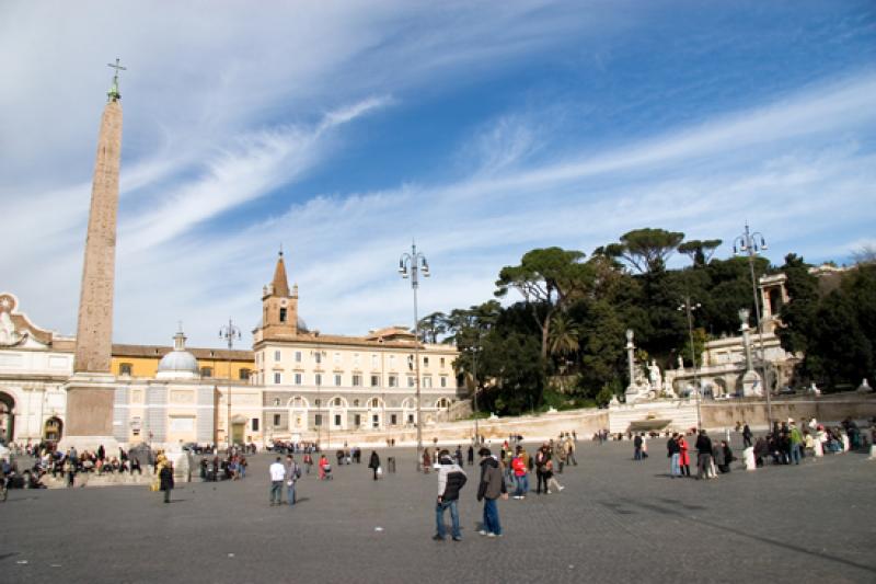Plaza del Pueblo, Roma, Lacio, Italia, Europa Occi...