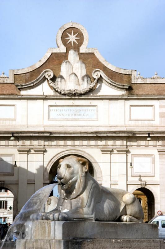 Plaza del Pueblo, Roma, Lacio, Italia, Europa Occi...