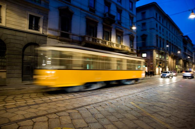 Tranvia de Milan, Lombardia, Italia, Europa Occide...