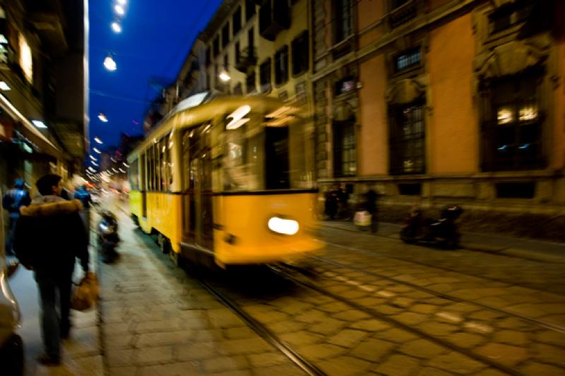 Tranvia de Milan, Lombardia, Italia, Europa Occide...