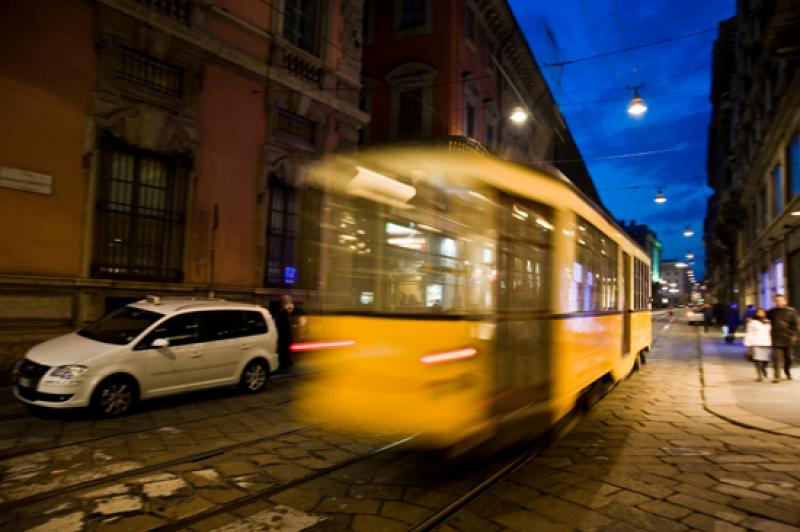 Tranvia de Milan, Lombardia, Italia, Europa Occide...