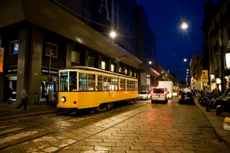 Tranvia de Milan, Lombardia, Italia, Europa Occide...