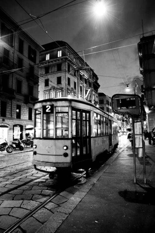 Tranvia de Milan, Lombardia, Italia, Europa Occide...