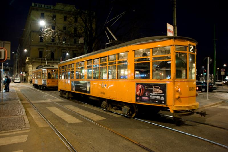 Tranvia de Milan, Lombardia, Italia, Europa Occide...