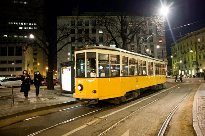 Tranvia de Milan, Lombardia, Italia, Europa Occide...