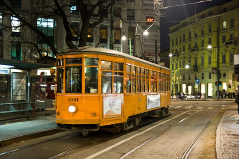 Tranvia de Milan, Lombardia, Italia, Europa Occide...