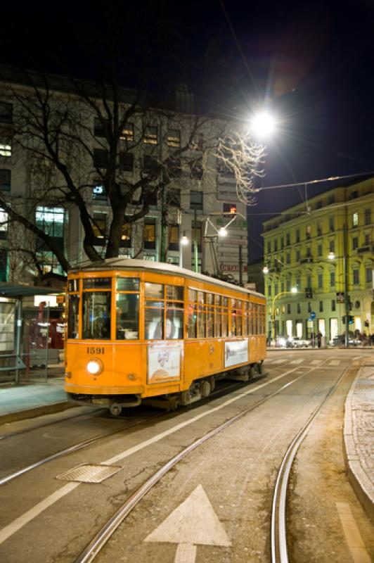 Tranvia de Milan, Lombardia, Italia, Europa Occide...