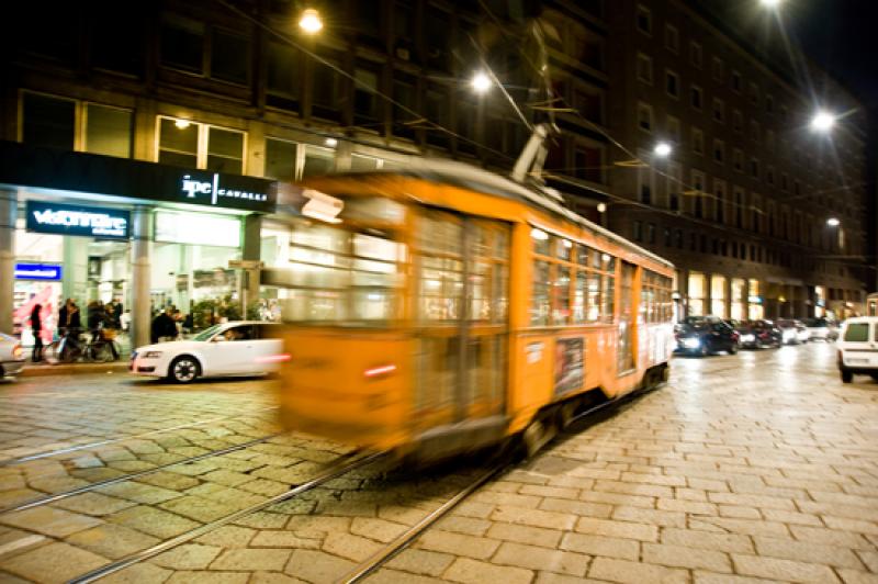 Tranvia de Milan, Lombardia, Italia, Europa Occide...