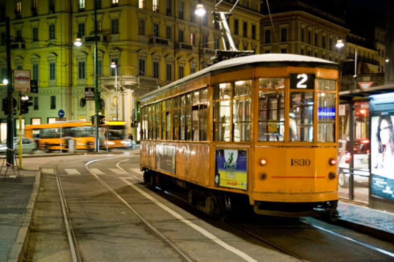 Tranvia de Milan, Lombardia, Italia, Europa Occide...