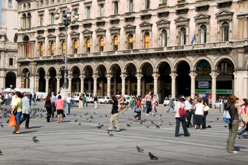 Piazza del Duomo, Milan, Lombardia, Italia, Europa...